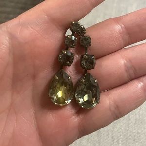 Crystal Dark Gray Drop Earrings
